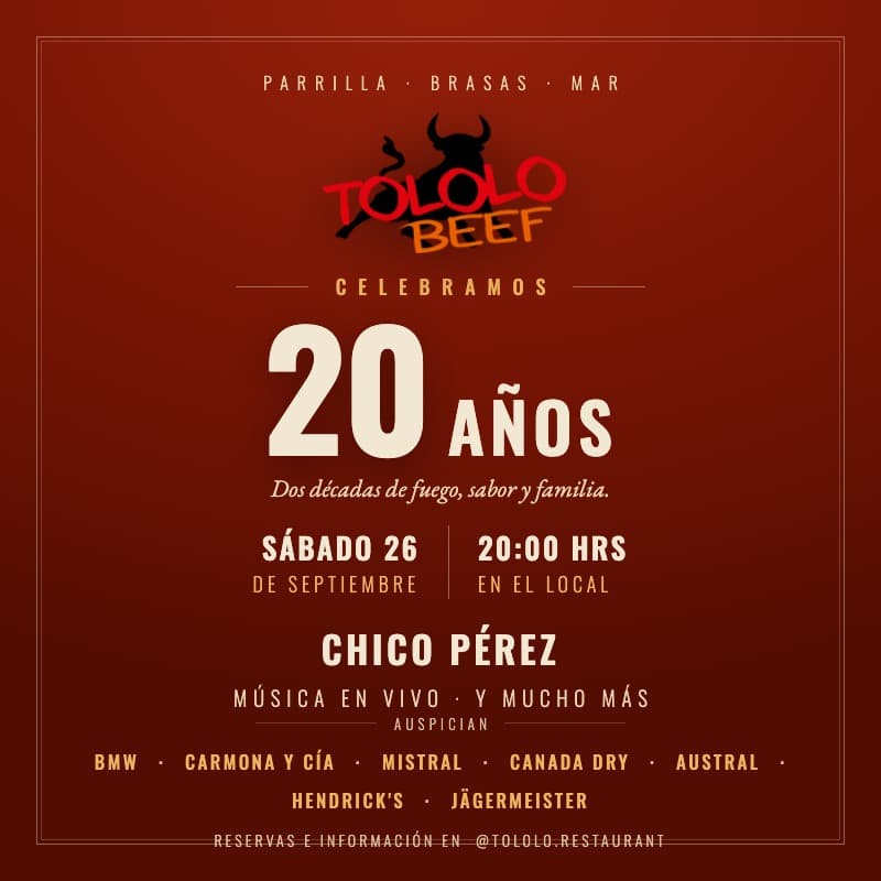 Aniversario Tololo Beef - 20 Años image}